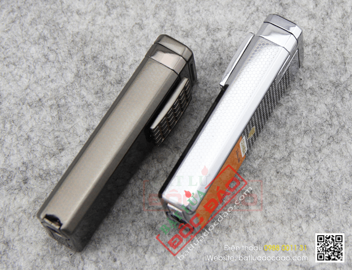 Bật lửa khò hút Cigar (xì gà) Cohiba chính hãng loại 2 tia lửa có thiết bị đục Xì gà - Mã SP: BLH629