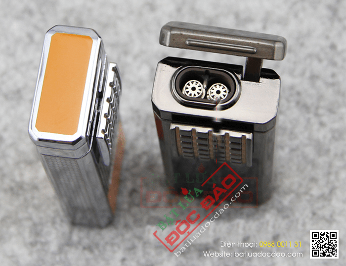 Bật lửa khò hút Cigar (xì gà) Cohiba chính hãng loại 2 tia lửa có thiết bị đục Xì gà - Mã SP: BLH629