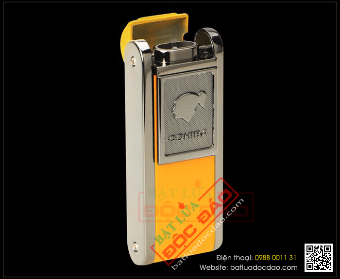 Bật lửa khò hút Cigar (xì gà) Cohiba chính hãng loại 2 tia lửa có thiết bị đục xì gà - Mã SP: BLH080