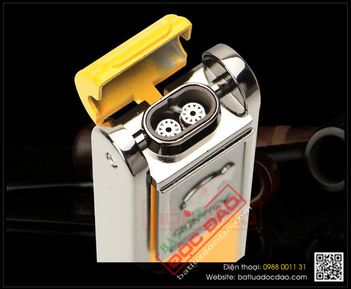 Bật lửa khò hút Cigar (xì gà) Cohiba chính hãng loại 2 tia lửa có thiết bị đục xì gà - Mã SP: BLH080