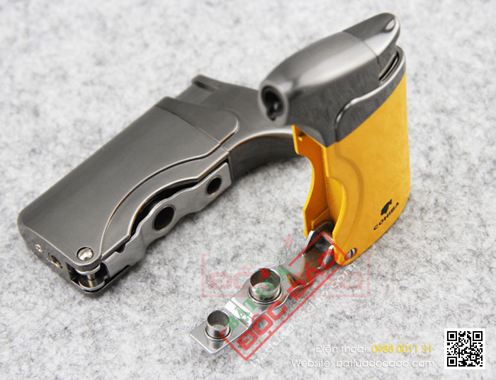 Bật lửa khò hút Cigar (xì gà) chính hãng Cohiba loại 1 tia lửa có 2 thiết bị đục lỗ cho Cigar mini và Cigar đại - Mã SP: BLH006