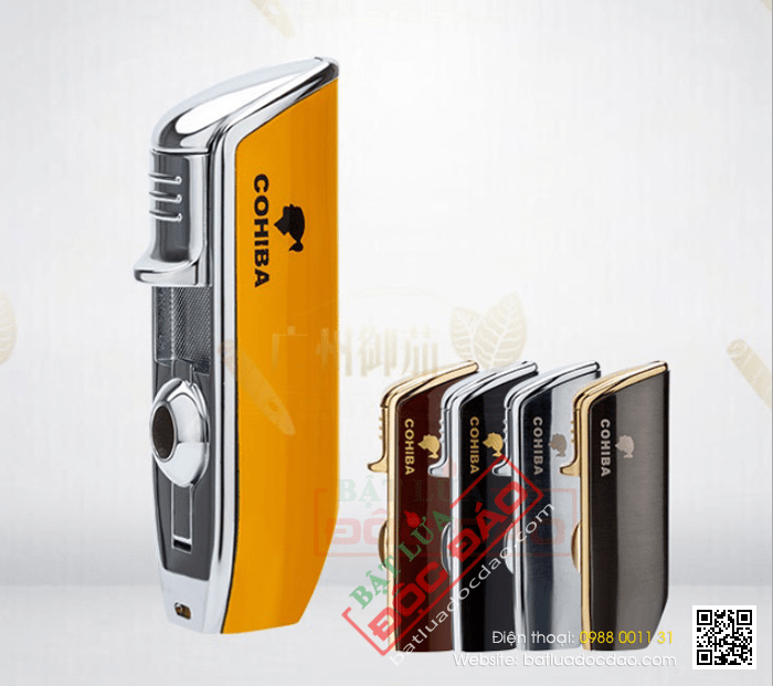 Bật lửa khò cigar Cohiba 3 tia kèm đục - Mã SP: COB08