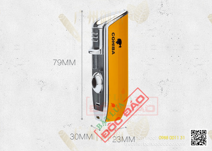 Bật lửa khò cigar Cohiba 3 tia kèm đục - Mã SP: COB08