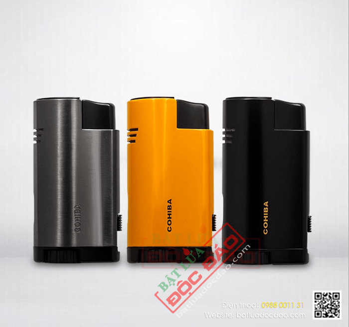Bật lửa khò hút xì gà Cohiba 3 tia kèm đục - Mã SP: COB27