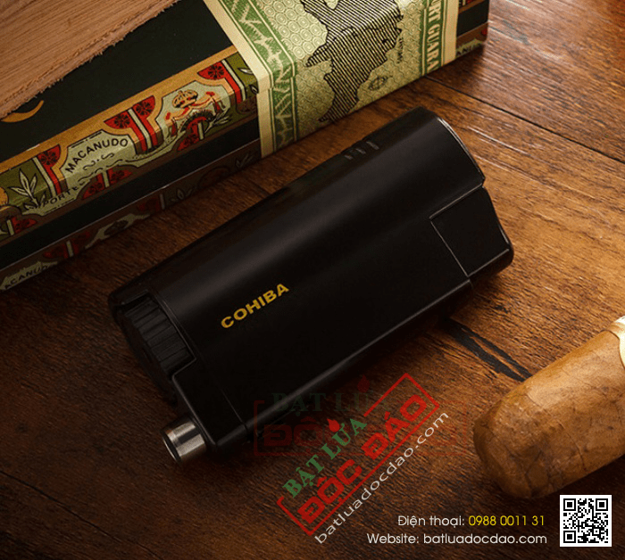 Bật lửa khò hút xì gà Cohiba 3 tia kèm đục - Mã SP: COB27