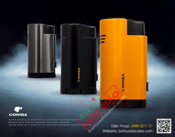 Bật lửa khò hút xì gà Cohiba 3 tia kèm đục - Mã SP: COB27
