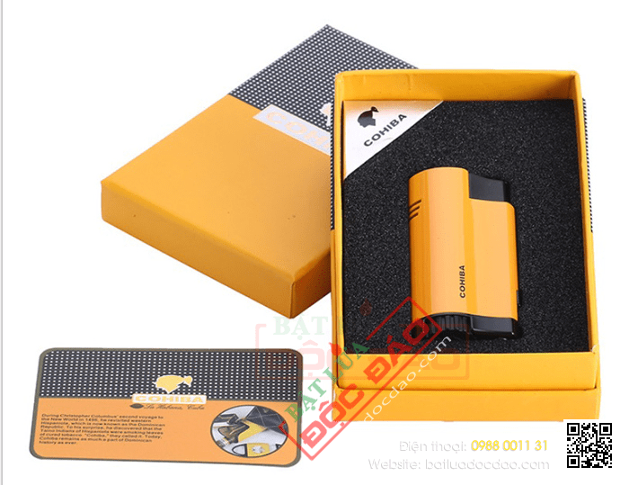 Bật lửa khò hút xì gà Cohiba 3 tia kèm đục - Mã SP: COB27