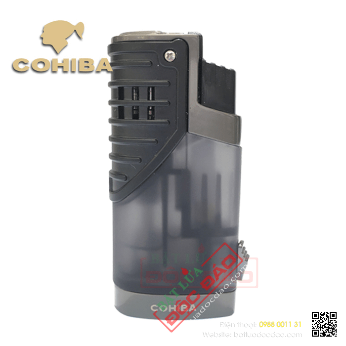 Bật lửa khò hút Cigar (xì gà) Cohiba 3 tia lửa có thiết bị đục Cigar - Mã SP: COB002