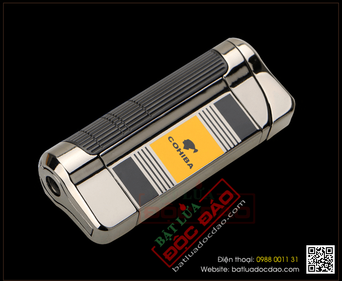 Bật lửa khò hút Cigar (xì gà) cohiba chính hãng 3 tia lửa có thiết bị đục xì gà - Mã SP: BLH085