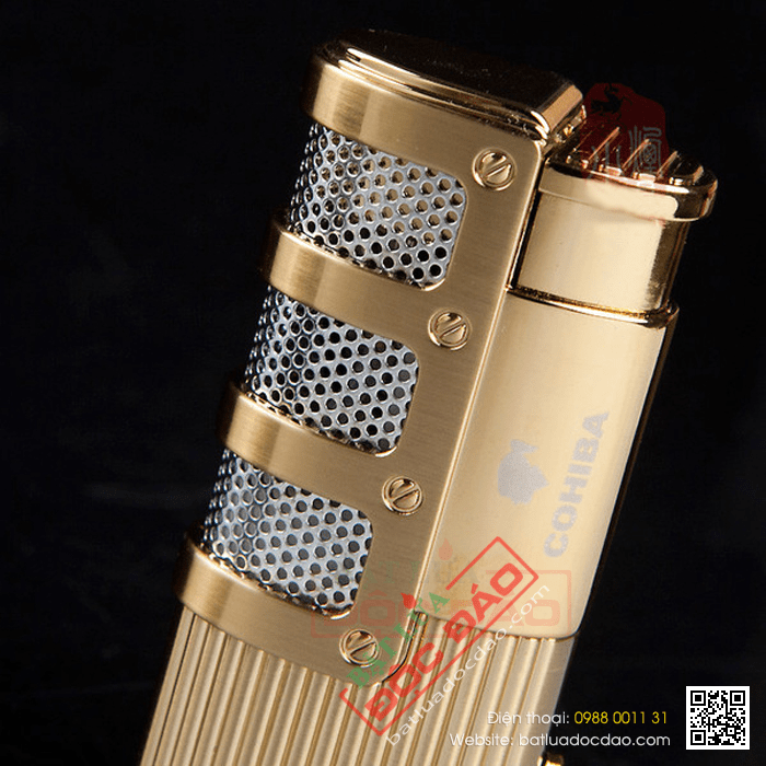 Bật lửa khò hút Cigar (xì gà) Cohiba chính hãng có thiết bị đục Cigar - Mã SP: BC02