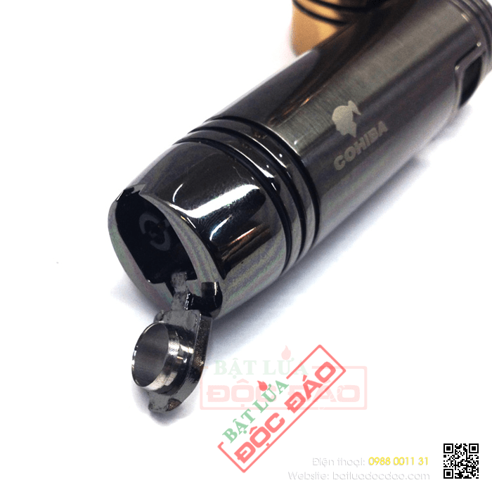 Bật lửa khò hút Cigar (xì gà) cohiba chính hãng loại 1 tia lửa có thiết bị đục xì gà - Mã SP: BLH088