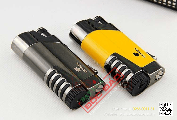 Bật lửa khò hút Cigar (xì gà) Cohiba chính hãng loại 1 tia lửa có thiết bị đục Cigar - Mã SP: BLH096