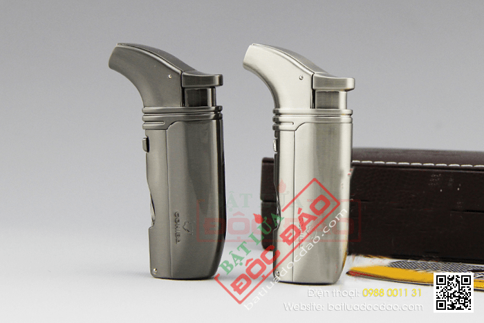 Bật lửa khò hút Cigar (xì gà) Cohiba chính hãng loại 2 tia lửa có 2 thiết bị đục Xì gà - Mã SP: BLH065