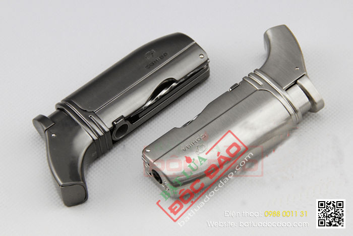 Bật lửa khò hút Cigar (xì gà) Cohiba chính hãng loại 2 tia lửa có 2 thiết bị đục Xì gà - Mã SP: BLH065