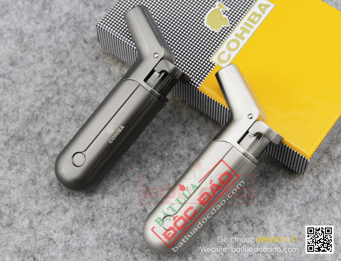 Bật lửa khò hút Cigar (xì gà) Cohiba chính hãng loại 2 tia lửa - Mã SP: BLH011