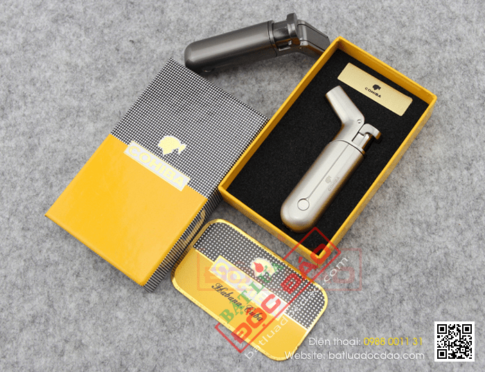 Bật lửa khò hút Cigar (xì gà) Cohiba chính hãng loại 2 tia lửa - Mã SP: BLH011