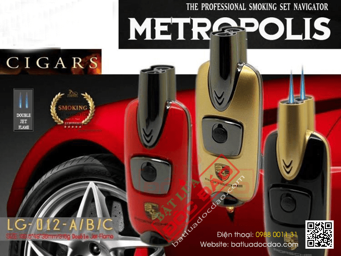 Bật lửa khò hút Cigar (xì gà) Cohiba chính hãng loại 2 tia lửa - Mã SP: BLH105