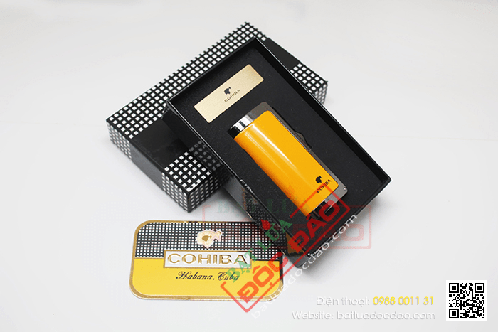 Bật lửa khò hút Cigar (xì gà) Cohiba chính hãng loại 3 tia lửa cực mạnh - Mã SP: BLH036