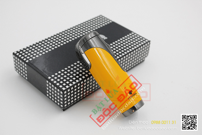 Bật lửa khò hút Cigar (xì gà) Cohiba chính hãng loại 3 tia lửa khò có thiết bị đục xì gà - Mã SP: BLH074