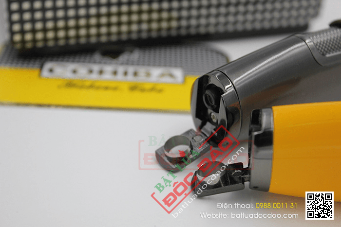 Bật lửa khò hút Cigar (xì gà) Cohiba chính hãng loại 3 tia lửa khò có thiết bị đục xì gà - Mã SP: BLH074