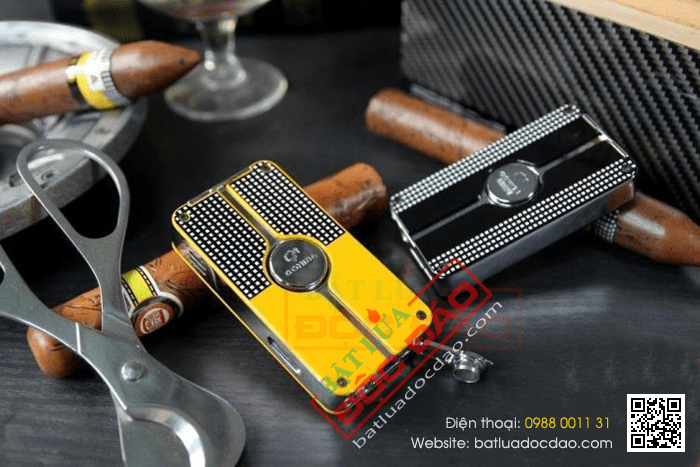 Bật lửa khò hút Cigar (xì gà) Cohiba chính hãng loại 3 tia lửa siêu mạnh có thiết bị đục lỗ Xì gà - Mã SP: COB58