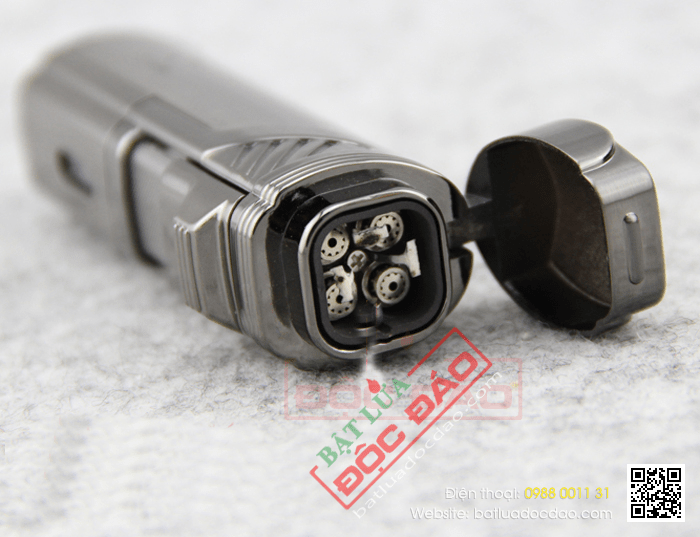 Bật lửa khò hút Cigar (xì gà) Cohiba chính hãng loại 4 tia lửa cực mạnh trang bị đục lỗ Cigar - Mã SP: BLH050