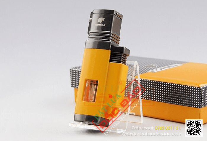 Bật lửa khò hút Cigar (xì gà) Cohiba chính hãng loại 4 tia lửa khò cực mạnh - Mã SP: BLH092