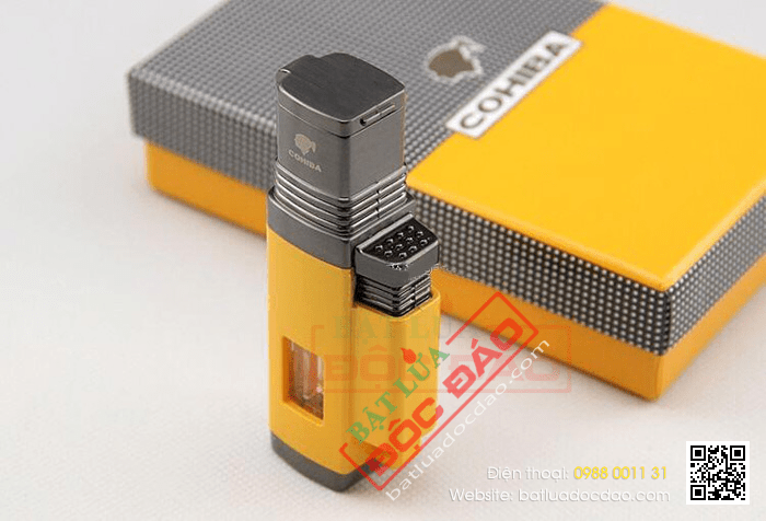 Bật lửa khò hút Cigar (xì gà) Cohiba chính hãng loại 4 tia lửa khò cực mạnh - Mã SP: BLH092