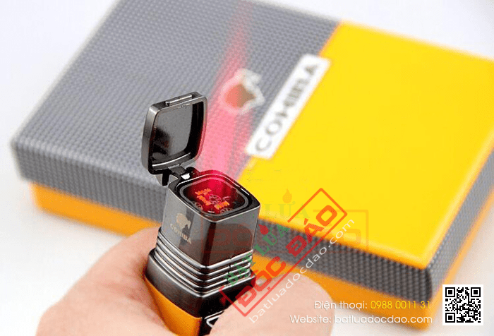 Bật lửa khò hút Cigar (xì gà) Cohiba chính hãng loại 4 tia lửa khò cực mạnh - Mã SP: BLH092