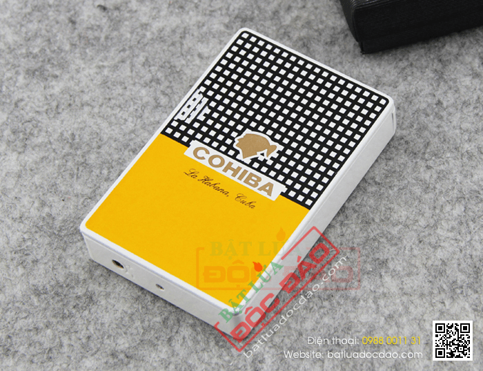 Bật lửa khò hút Cigar (xì gà) chính hãng Cohiba loại 2 tia lửa màu cam - Mã SP: BLH020