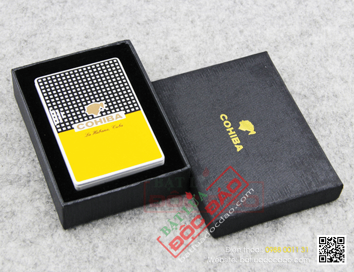 Bật lửa khò hút Cigar (xì gà) chính hãng Cohiba loại 2 tia lửa màu cam - Mã SP: BLH020