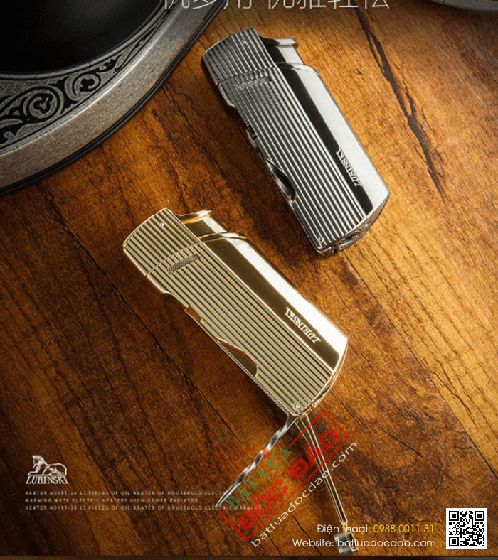 Bật lửa khò hút cigar Lubinski 2 tia - Mã SP: LB42