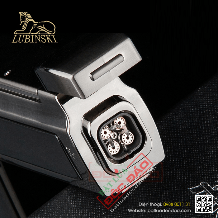 Bật lửa khò hút cigar Lubinski 4 tia kèm đục và kéo - Mã SP: LB10