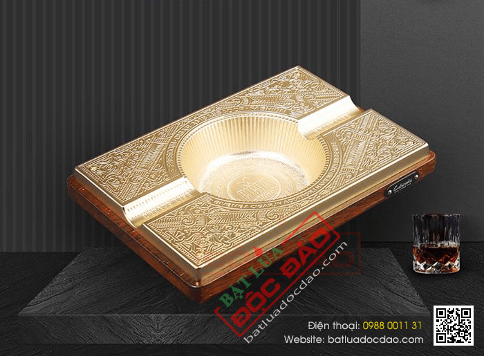 Gạt tàn xì gà (cigar) 2 điếu chính hãng Lubinski - Mã SP: A25