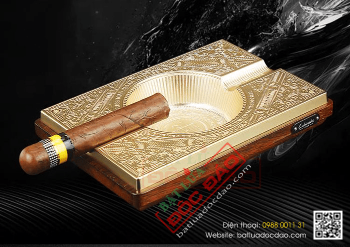 Gạt tàn xì gà (cigar) 2 điếu chính hãng Lubinski - Mã SP: A25
