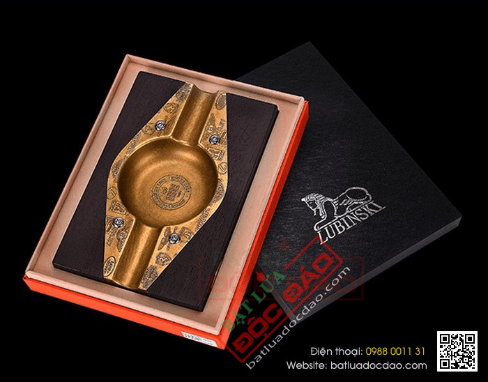 Gạt tàn xì gà (cigar) 2 điếu chính hãng Lubinski - Mã SP: LBG062