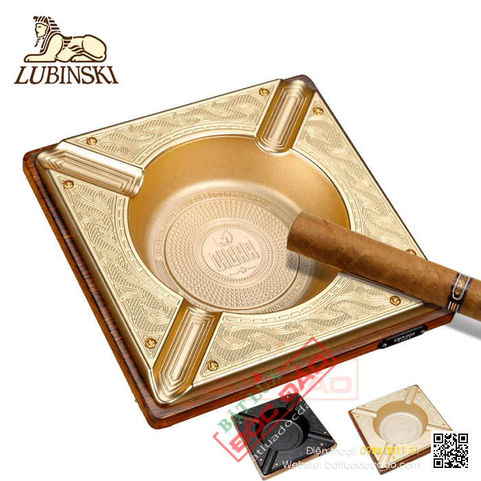 Gạt tàn xì gà (cigar) 4 điếu chính hãng Lubinski - Mã SP: A05