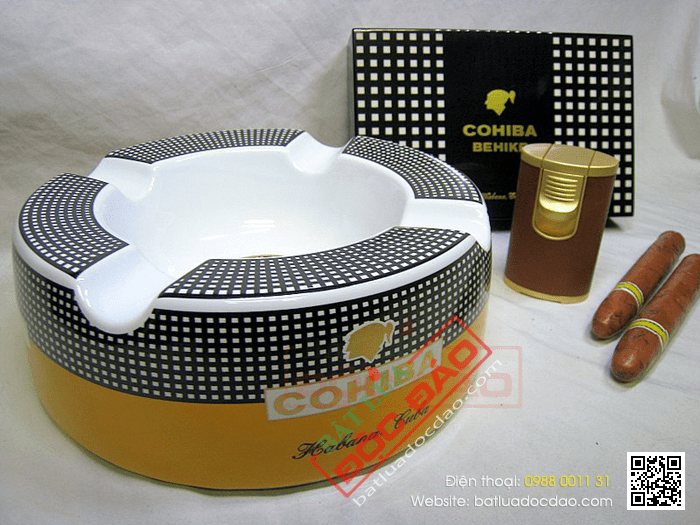 Gạt tàn Cigar (xì gà) chính hãng Cohiba chất liệu gốm sứ cao cấp - Mã SP: P910-3A