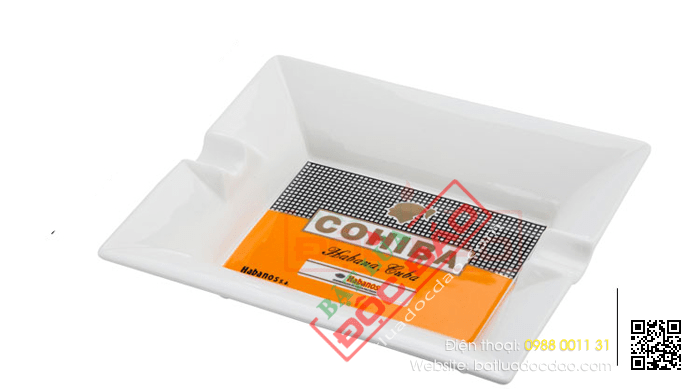 Gạt tàn Cigar (xì gà) Cohiba chính hãng gốm sứ màu trắng - Mã SP: 510-2A