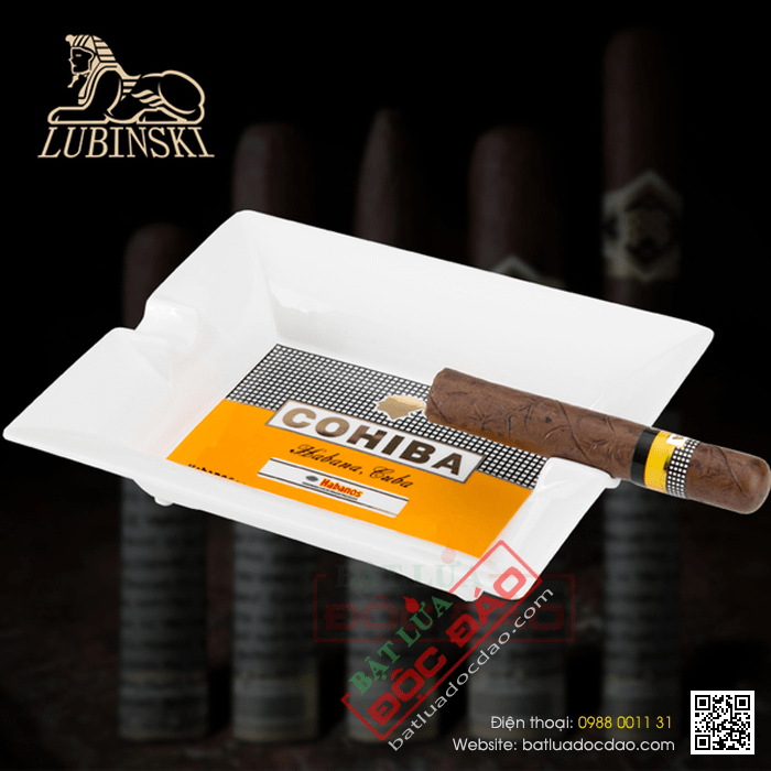 Gạt tàn Cigar (xì gà) Cohiba chính hãng gốm sứ màu trắng - Mã SP: 510-2A