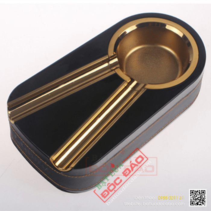 Gạt tàn Cigar (xì gà) Cohiba chính hãng màu đen 2 điếu - Mã SP: G201G