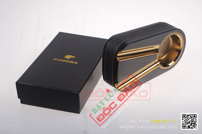 Gạt tàn Cigar (xì gà) Cohiba chính hãng màu đen 2 điếu - Mã SP: G201G