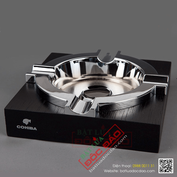 Gạt tàn Cigar (xì gà) Cohiba chính hãng màu đen loại 4 điếu - Mã SP: HB3016