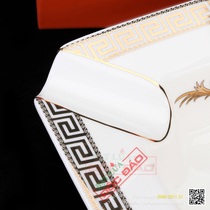 Gạt tàn Cigar (xì gà) Cohiba chính hãng màu trắng viền đen  - Mã SP: YU004