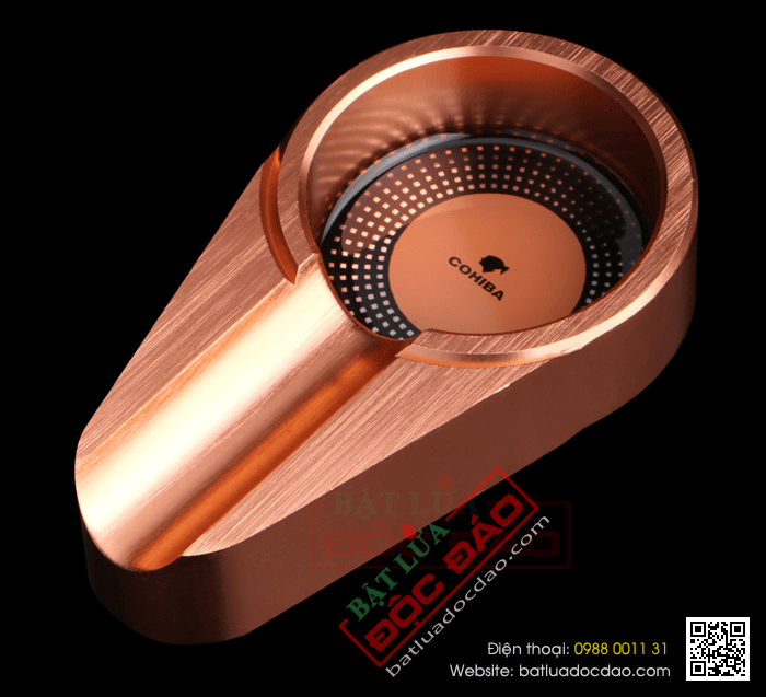 Gạt tàn Cigar (xì gà) Cohiba chính hãng màu vàng đồng - Mã SP: HB044B