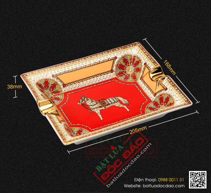 Gạt tàn Cigar (xì gà) Cohiba gốm sứ chính hãng loại 2 điếu - Mã SP: G234