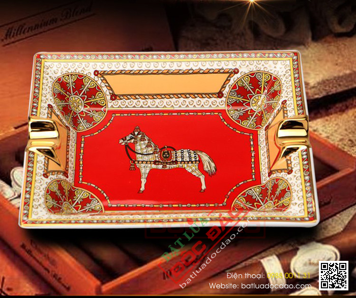 Gạt tàn Cigar (xì gà) Cohiba gốm sứ chính hãng loại 2 điếu - Mã SP: G234