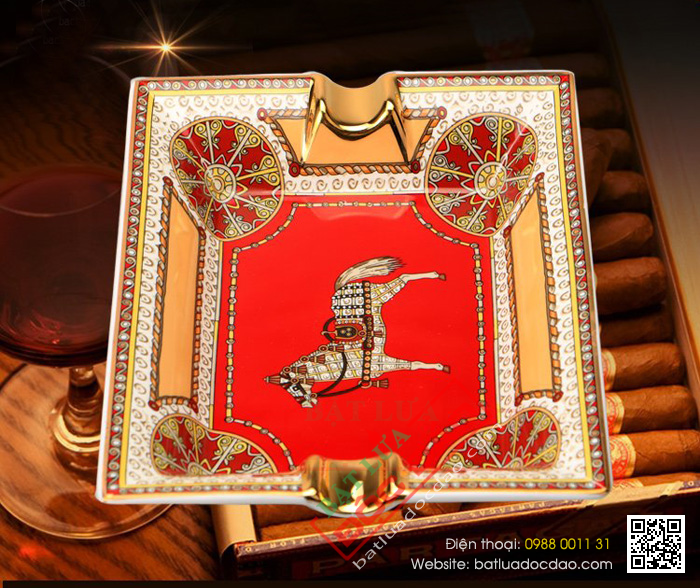 Gạt tàn Cigar (xì gà) Cohiba gốm sứ chính hãng loại 2 điếu - Mã SP: G234