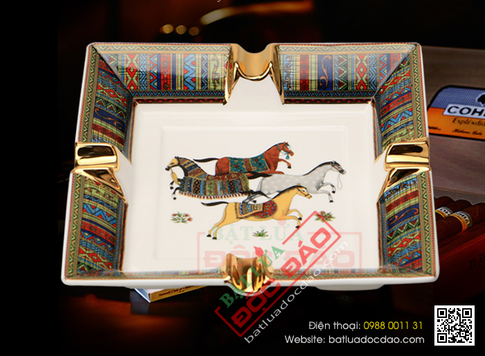 Gạt tàn Cigar (xì gà) Cohiba gốm sứ chính hãng loại 4 điếu - Mã SP: G422