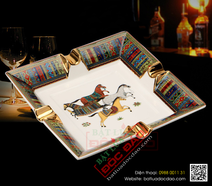 Gạt tàn Cigar (xì gà) Cohiba gốm sứ chính hãng loại 4 điếu - Mã SP: G422